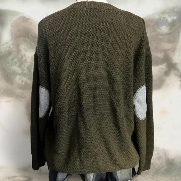 Oversized khaki green BDG indie knit fall sweater - Picture 6 of 8